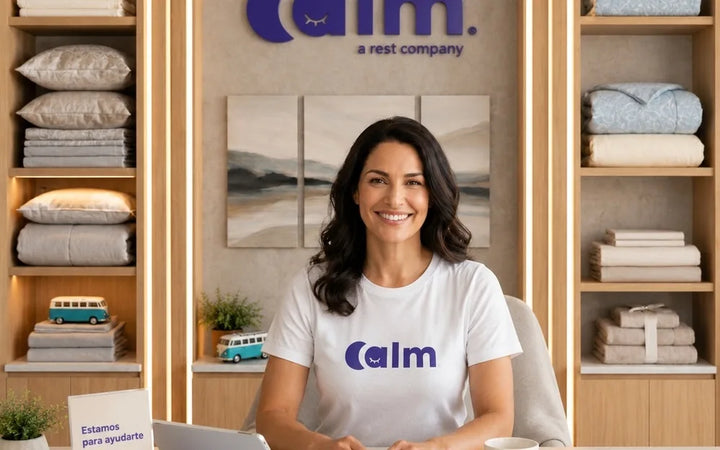 Asesora de descanso de Calm con camiseta de la marca