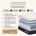 Capas del colchón Calm Ultra Lux: espuma viscoelástica, espumas de confort, resortes pocket y base firme
