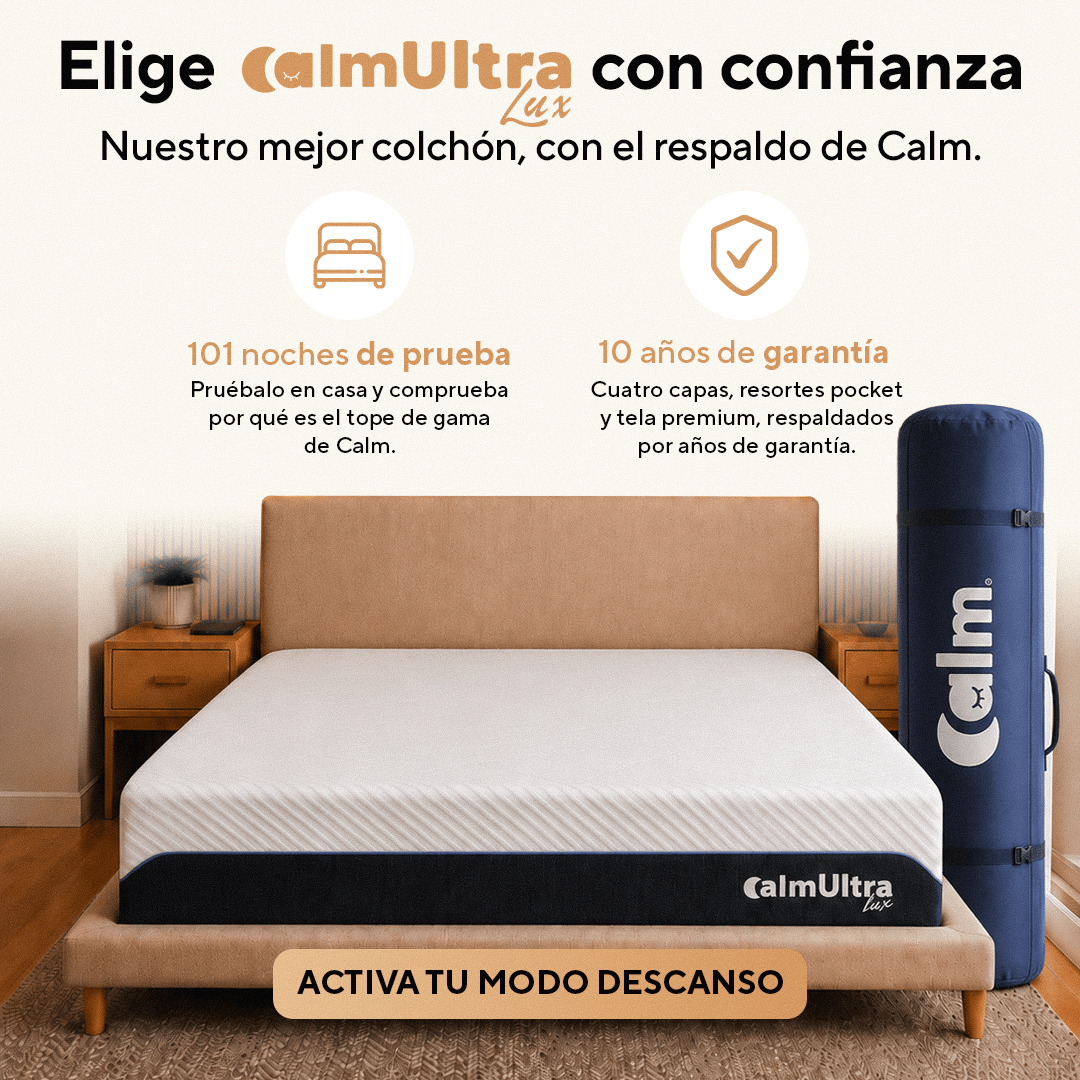 Colchón Calm Ultra Lux con 101 noches de prueba y 10 años de garantía