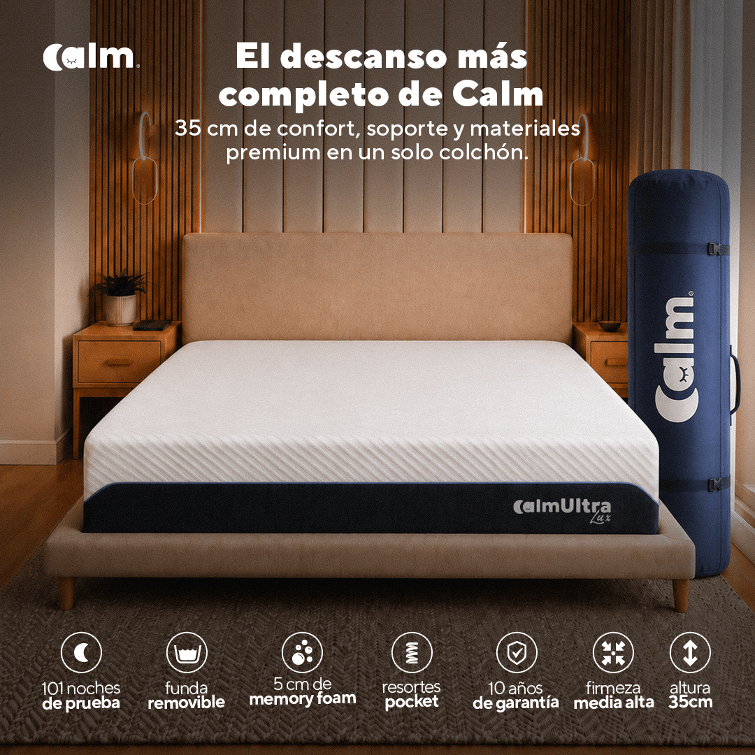 Calm Ultra Lux | Colchón en tula Híbrido con Resortes Pocket - Calm Colombia