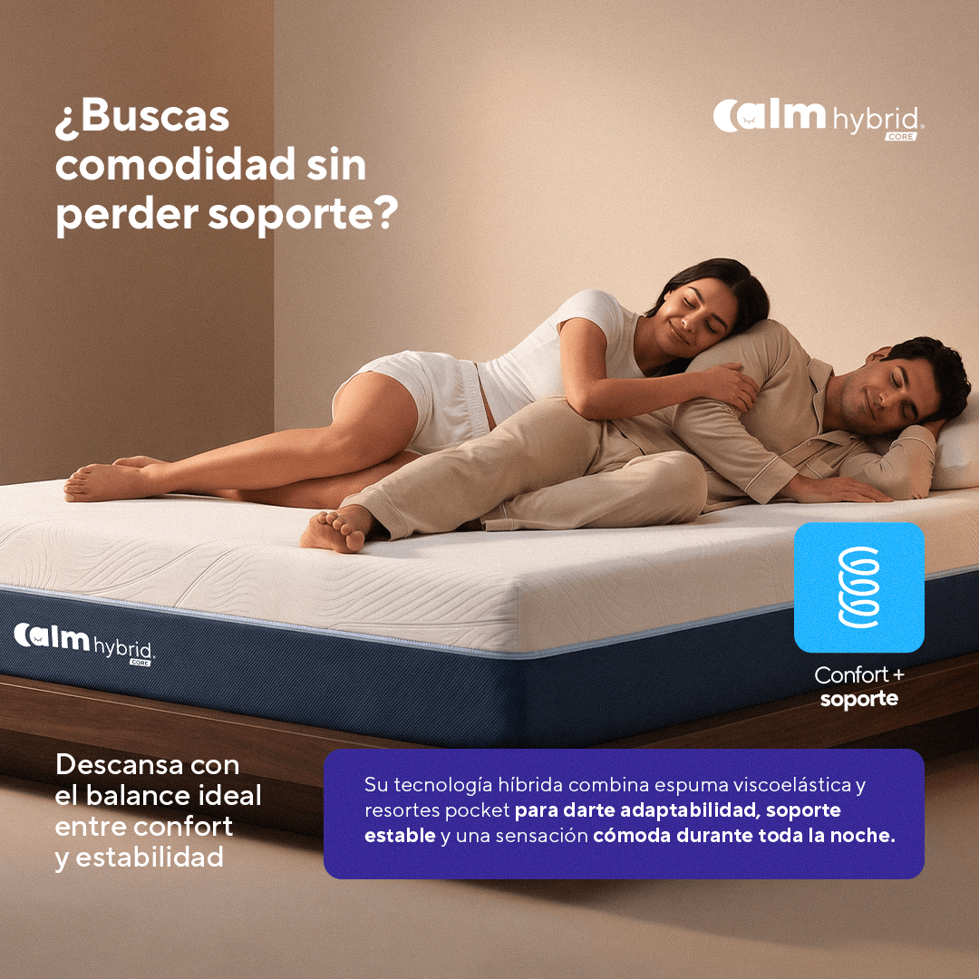 Hybrid Core | Colchón en tula Híbrido con Resortes Pocket - Calm Colombia