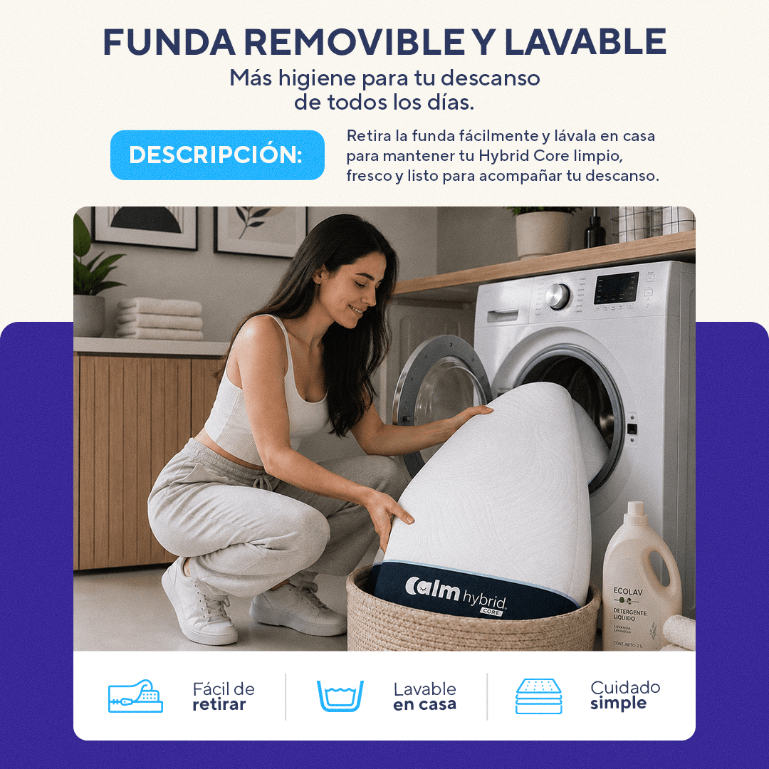 Hybrid Core | Colchón en tula Híbrido con Resortes Pocket - Calm Colombia