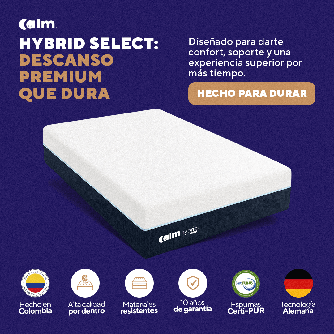Hybrid Select | Colchón en tula Híbrido con Resortes Pocket - Calm Colombia