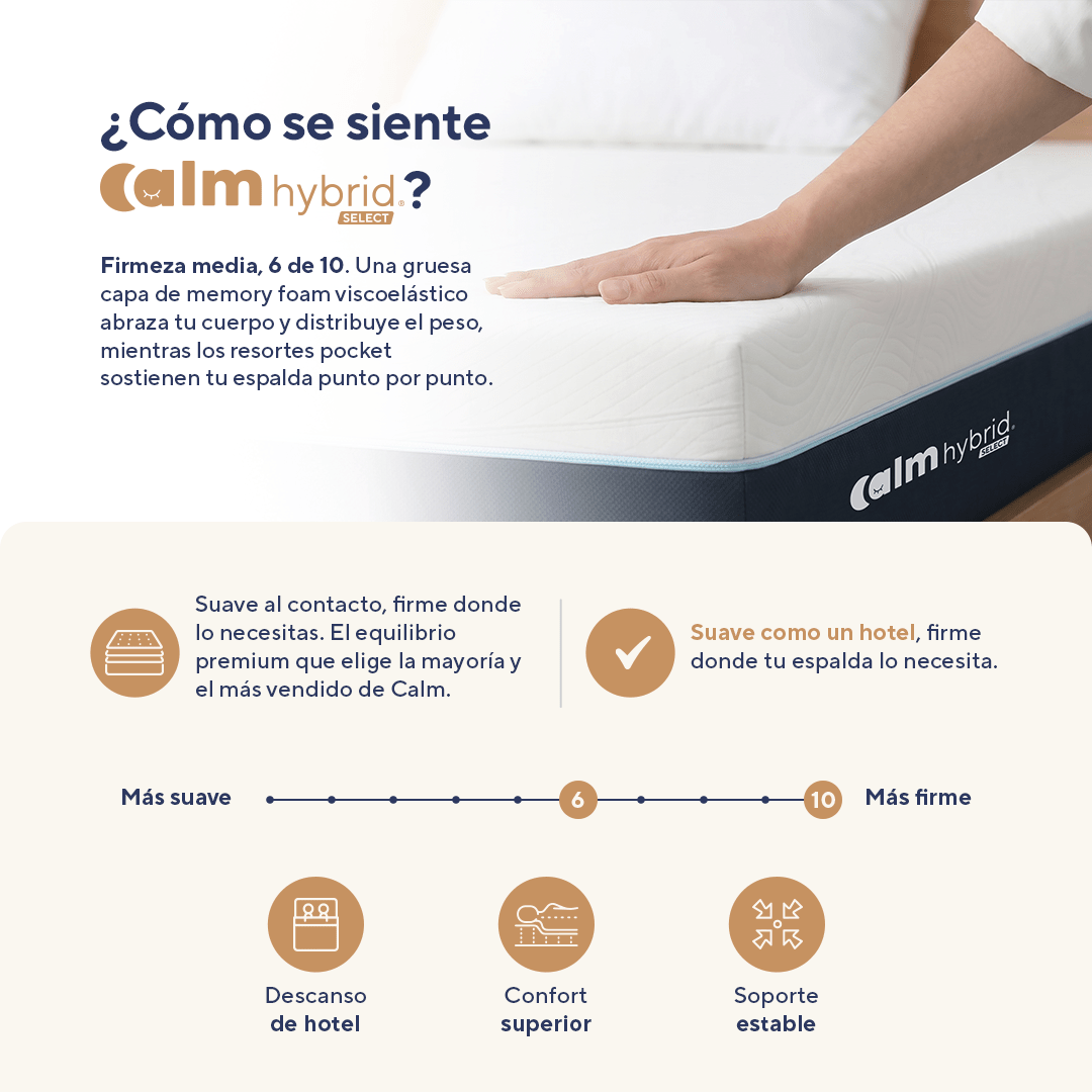 Hybrid Select | Colchón en tula Híbrido con Resortes Pocket - Calm Colombia